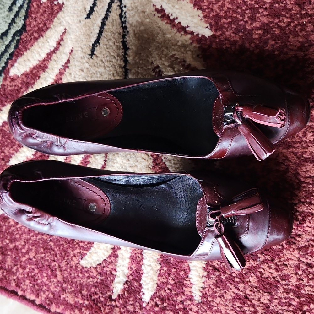 Celine Burgundy Women's Heels - Picture 3 of 10